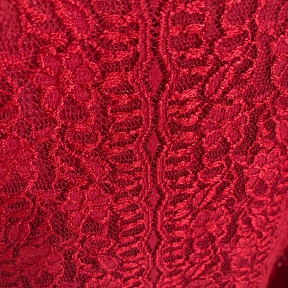 J. Jill NWT Knit Lace Open Weave Cardigan Top V-Neck Red Stretch Lined, Medium - Picture 7 of 12